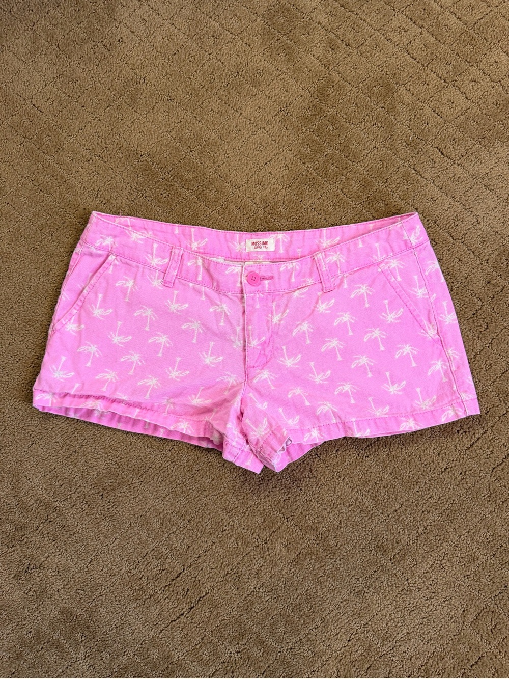Mossimo Supply Co Low Rise Hot Pink Palm Tree Chino Shorts Women’s Size 11
